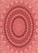 Machine Washable Transitional Red Rug, wshpat420rd