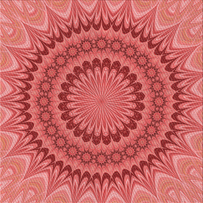 Round Patterned Red Rug, pat420rd