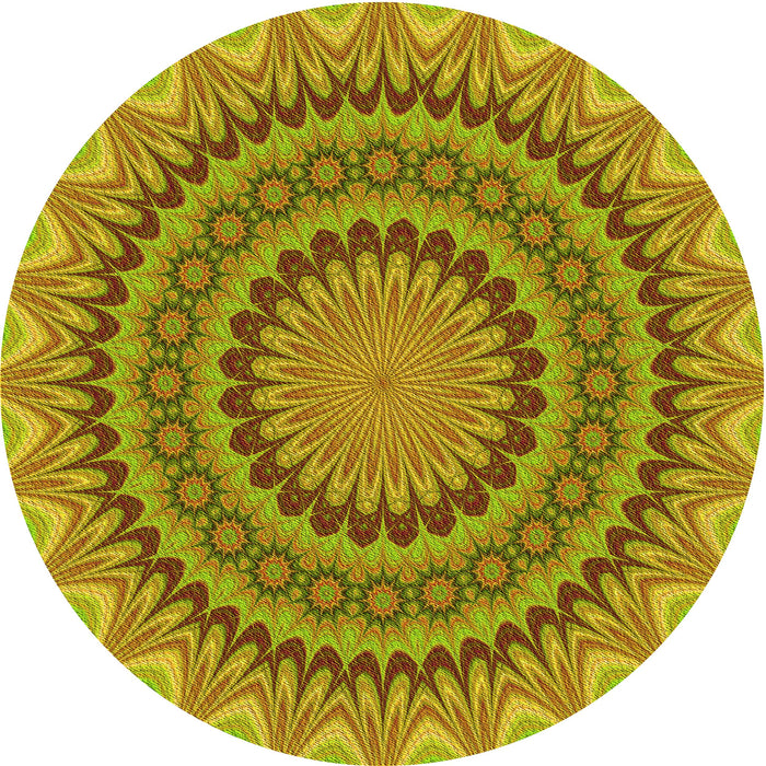 Square Patterned Green Rug, pat420yw