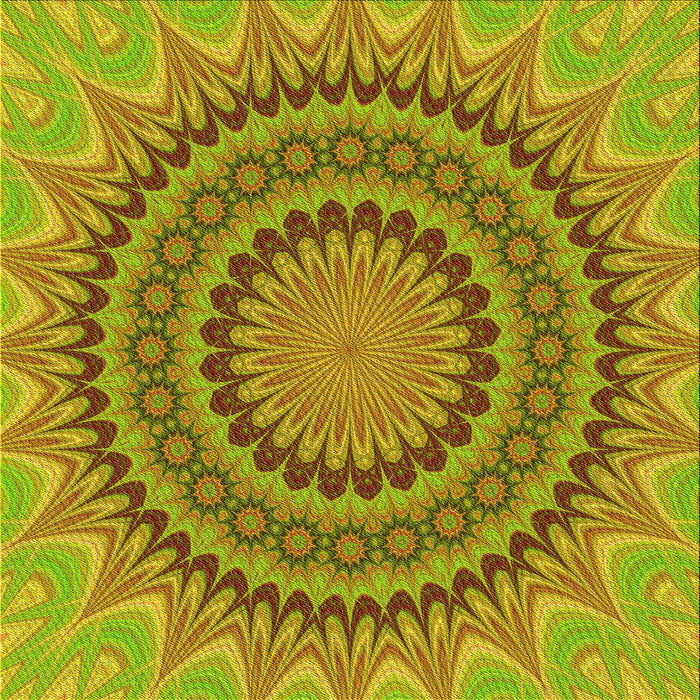 Round Patterned Green Rug, pat420yw
