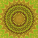 Round Patterned Green Rug, pat420yw