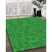 Machine Washable Transitional Green Rug in a Family Room, wshpat421grn