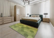 Patterned Green Rug in a Bedroom, pat422brn