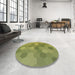 Round Patterned Green Rug in a Office, pat422brn