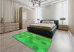 Patterned Lime Green Rug in a Bedroom, pat422grn