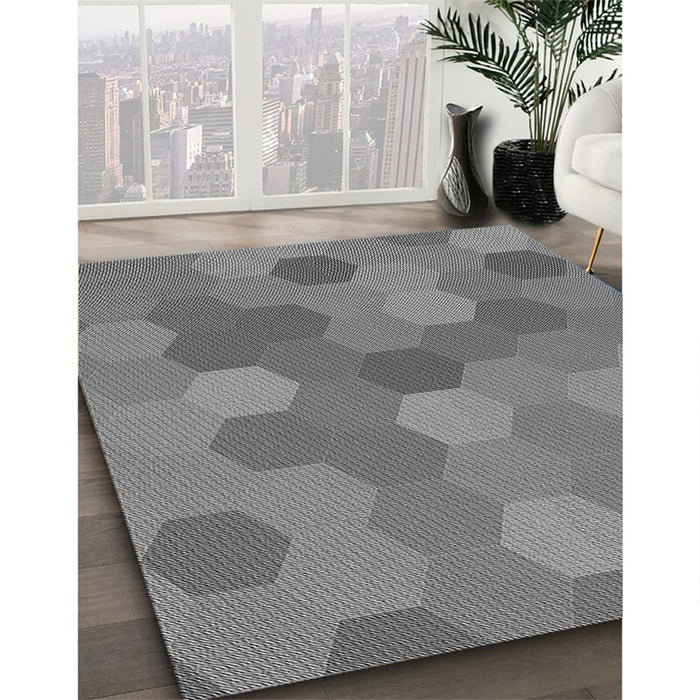 Patterned Ash Gray Rug in Family Room, pat422gry