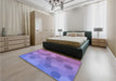 Patterned Purple Mimosa Purple Rug in a Bedroom, pat422pur