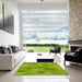 Square Patterned Green Rug in a Living Room, pat422yw