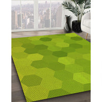 Patterned Green Rug, pat422yw