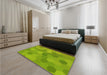 Patterned Green Rug in a Bedroom, pat422yw