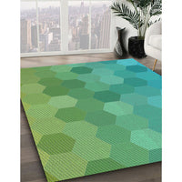 Patterned Lime Mint Green Novelty Rug, pat422