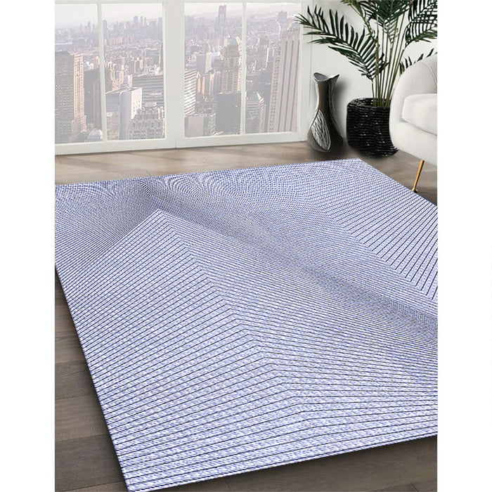 Patterned Lavender Blue Rug in Family Room, pat423blu