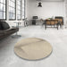 Round Patterned Dark Almond Brown Rug in a Office, pat423brn
