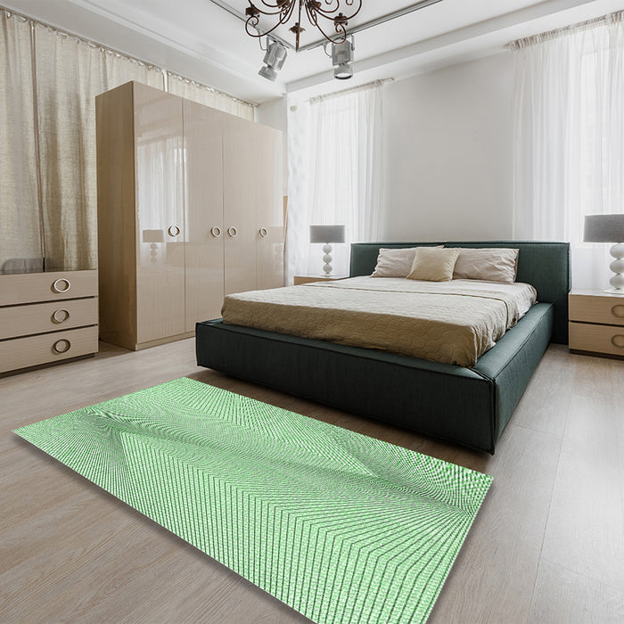 Patterned Mint Green Rug in a Bedroom, pat423grn