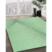 Machine Washable Transitional Mint Green Rug in a Family Room, wshpat423grn