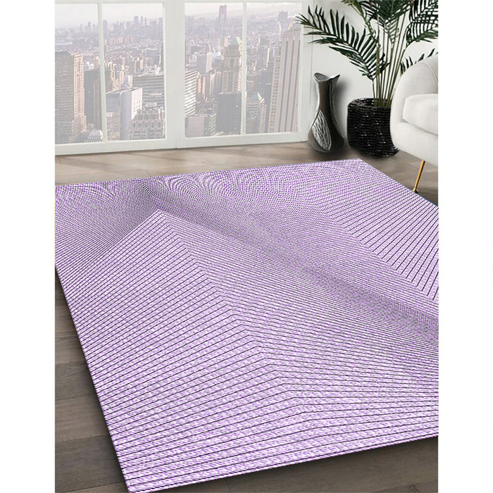Patterned Lilac Purple Rug in Family Room, pat423pur