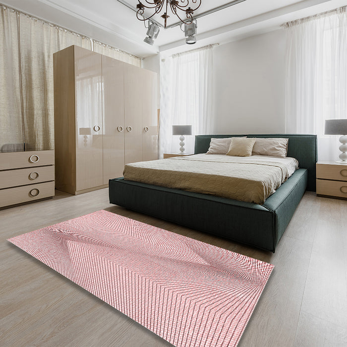 Patterned Pink Rug in a Bedroom, pat423rd