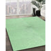 Machine Washable Transitional Mint Green Rug in a Family Room, wshpat424grn