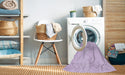 Machine Washable Transitional Bright Lilac Purple Rug in a Washing Machine, wshpat424pur