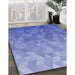 Machine Washable Transitional Denim Blue Rug in a Family Room, wshpat425blu