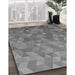 Patterned Ash Gray Rug in Family Room, pat425gry