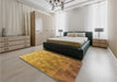 Patterned Dark Bisque Brown Rug in a Bedroom, pat425org