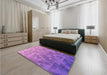 Patterned Violet Purple Rug in a Bedroom, pat425pur