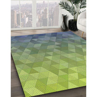 Patterned Avocado Green Novelty Rug, pat425