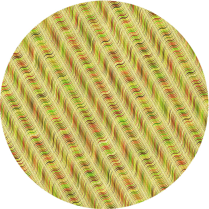 Square Machine Washable Transitional Neon Yellow Rug in a Living Room, wshpat427yw