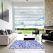 Machine Washable Transitional Royal Blue Rug in a Kitchen, wshpat428blu