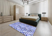 Patterned Royal Blue Rug in a Bedroom, pat428blu