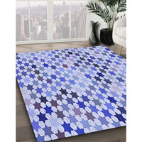 Patterned Royal Blue Rug, pat428blu