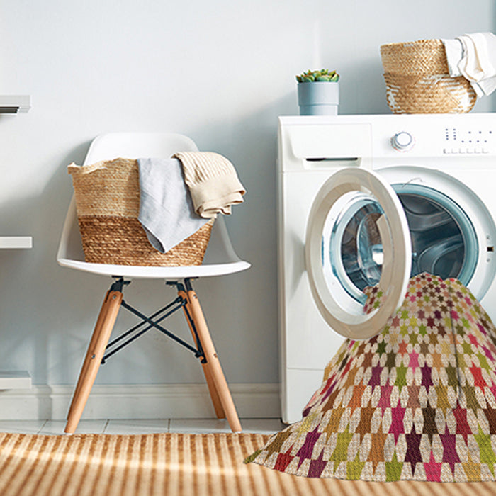 Machine Washable Transitional Red Rug in a Washing Machine, wshpat428org