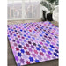 Machine Washable Transitional Blossom Pink Rug in a Family Room, wshpat428pur