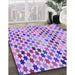 Patterned Blossom Pink Rug in Family Room, pat428pur