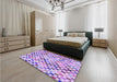 Patterned Blossom Pink Rug in a Bedroom, pat428pur