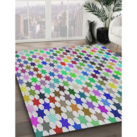 Patterned Light Jade Green Modern Rug, pat428