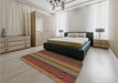 Patterned Light Brown Rug in a Bedroom, pat429brn