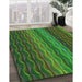 Machine Washable Transitional Dark Lime Green Rug in a Family Room, wshpat429grn