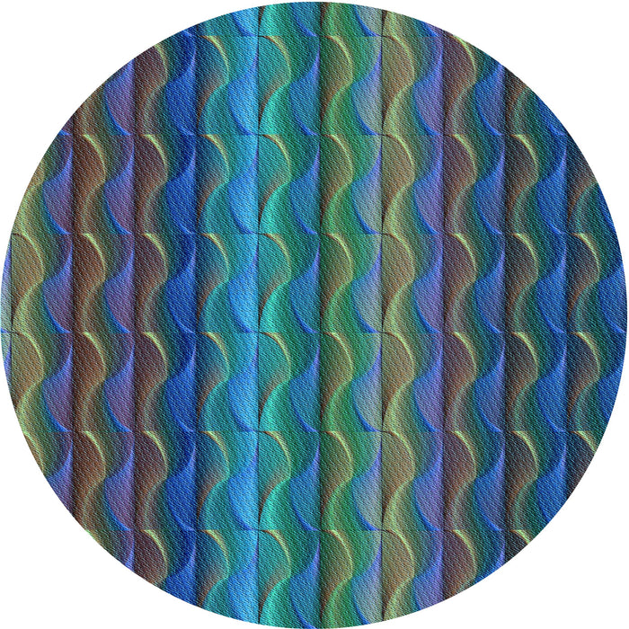 Square Machine Washable Transitional Deep-Sea Green Rug in a Living Room, wshpat429lblu