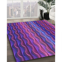 Patterned Dark Magenta Purple Rug, pat429pur