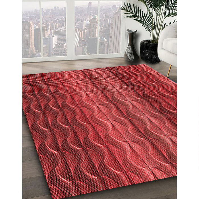 Machine Washable Transitional Red Rug in a Family Room, wshpat429rd