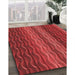 Machine Washable Transitional Red Rug in a Family Room, wshpat429rd