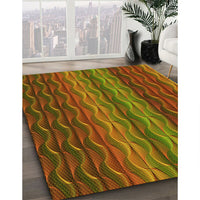 Patterned Tomato Red Rug, pat429yw