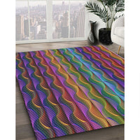 Patterned Plum Purple Modern Rug, pat429