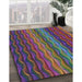 Patterned Plum Purple Modern Rug in Family Room, pat429