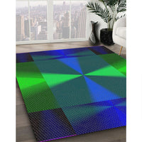 Patterned Blue Novelty Rug, pat42