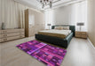 Machine Washable Transitional Dark Magenta Purple Rug in a Family Room, wshpat43pur