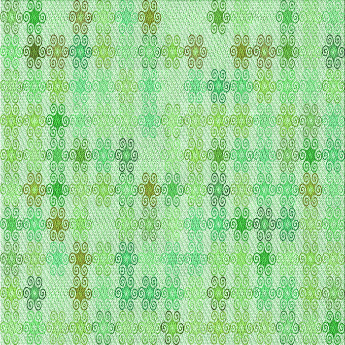 Round Patterned Green Rug, pat430grn