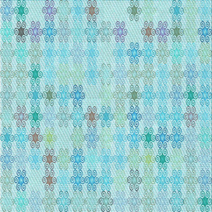 Round Patterned Blue Rug, pat430lblu